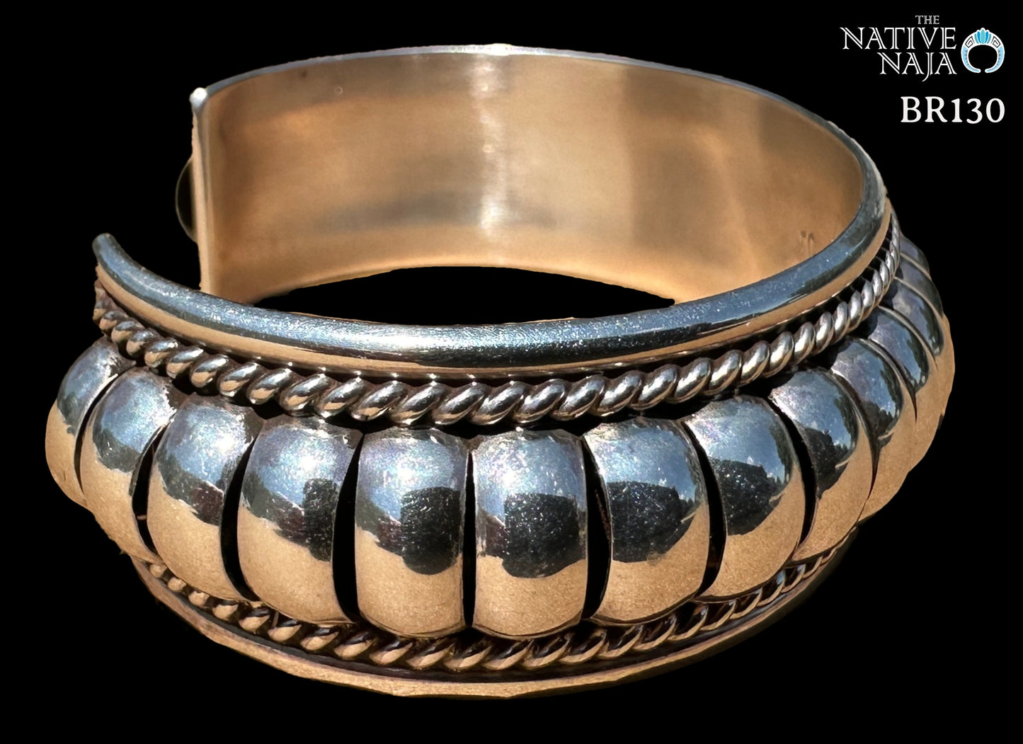 Navajo Artist Tom Charley 3/4" Contemporary Style Silver Cuff Bracelet BR130
