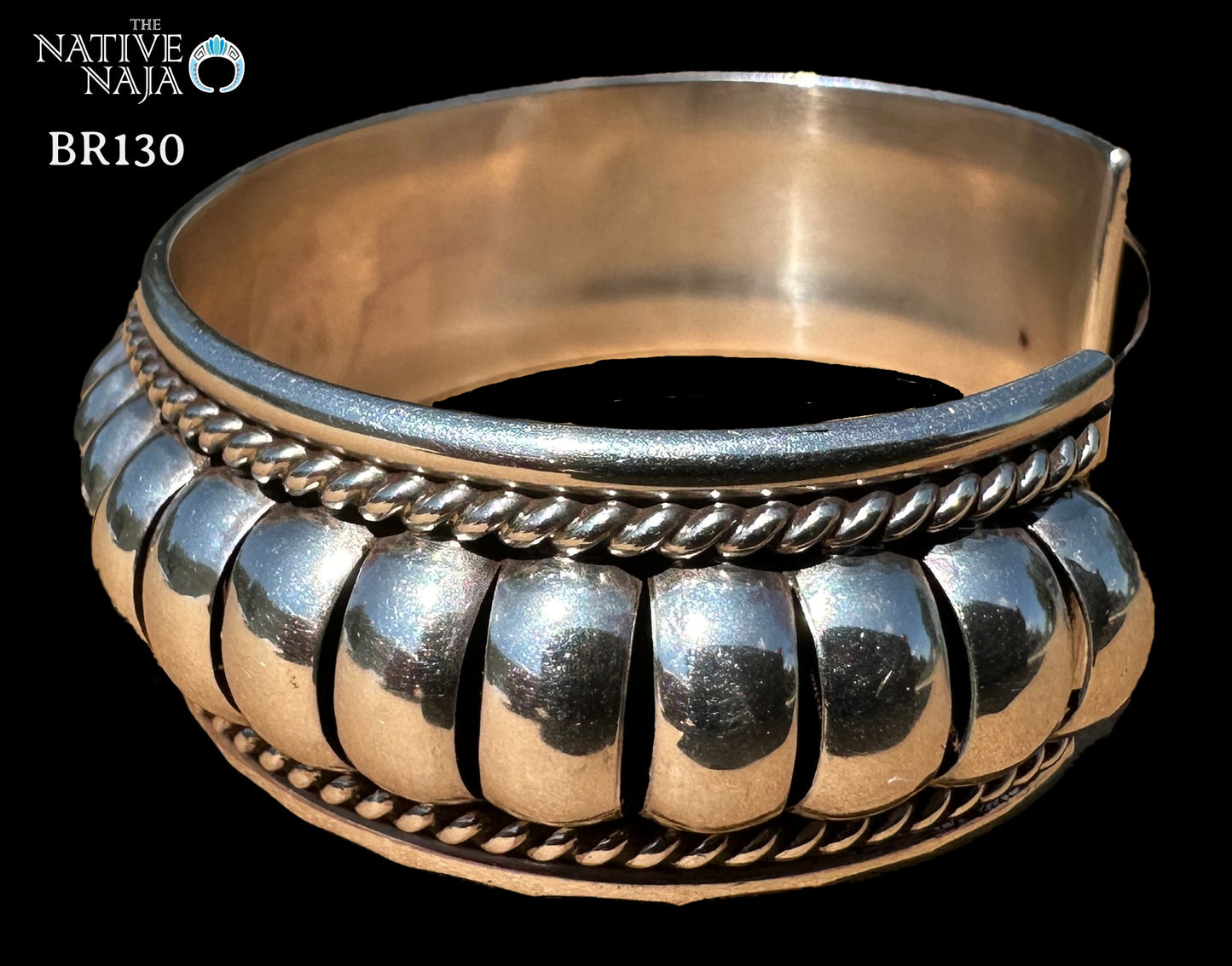 Navajo Artist Tom Charley 3/4" Contemporary Style Silver Cuff Bracelet BR130