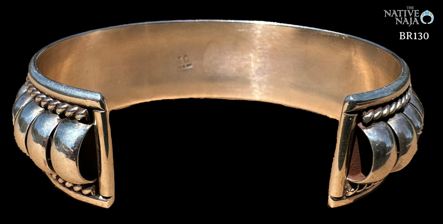 Navajo Artist Tom Charley 3/4" Contemporary Style Silver Cuff Bracelet BR130