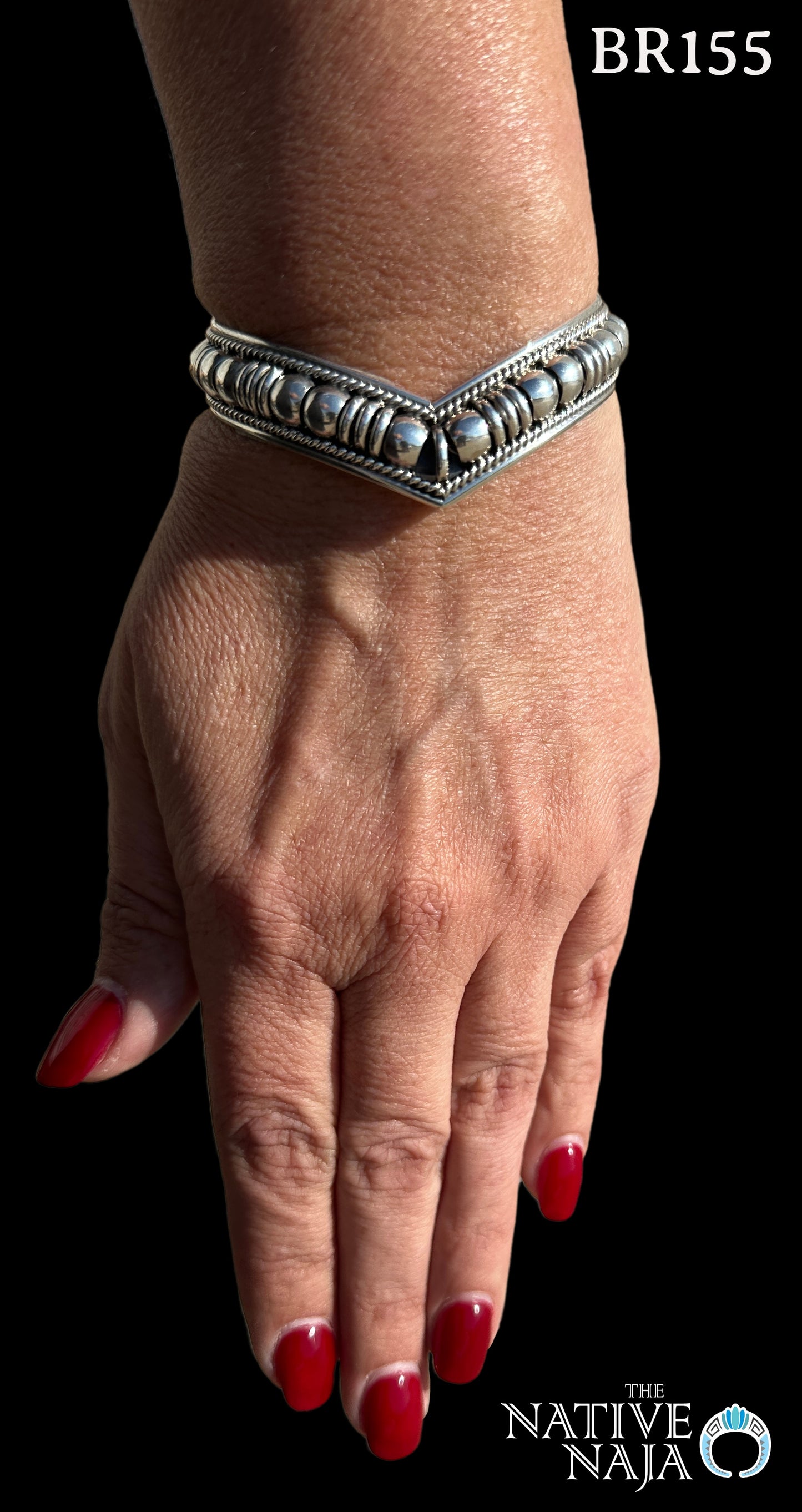 Navajo Colton Charley Handmade Sterling Silver Cuff Bracelet BR155