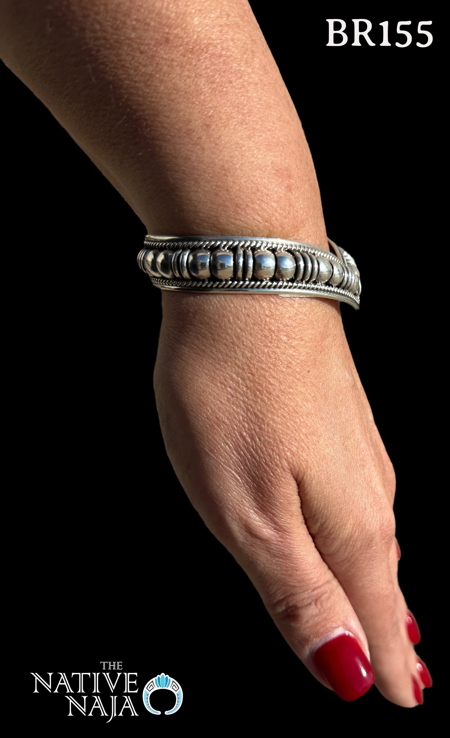 Navajo Colton Charley Handmade Sterling Silver Cuff Bracelet BR155