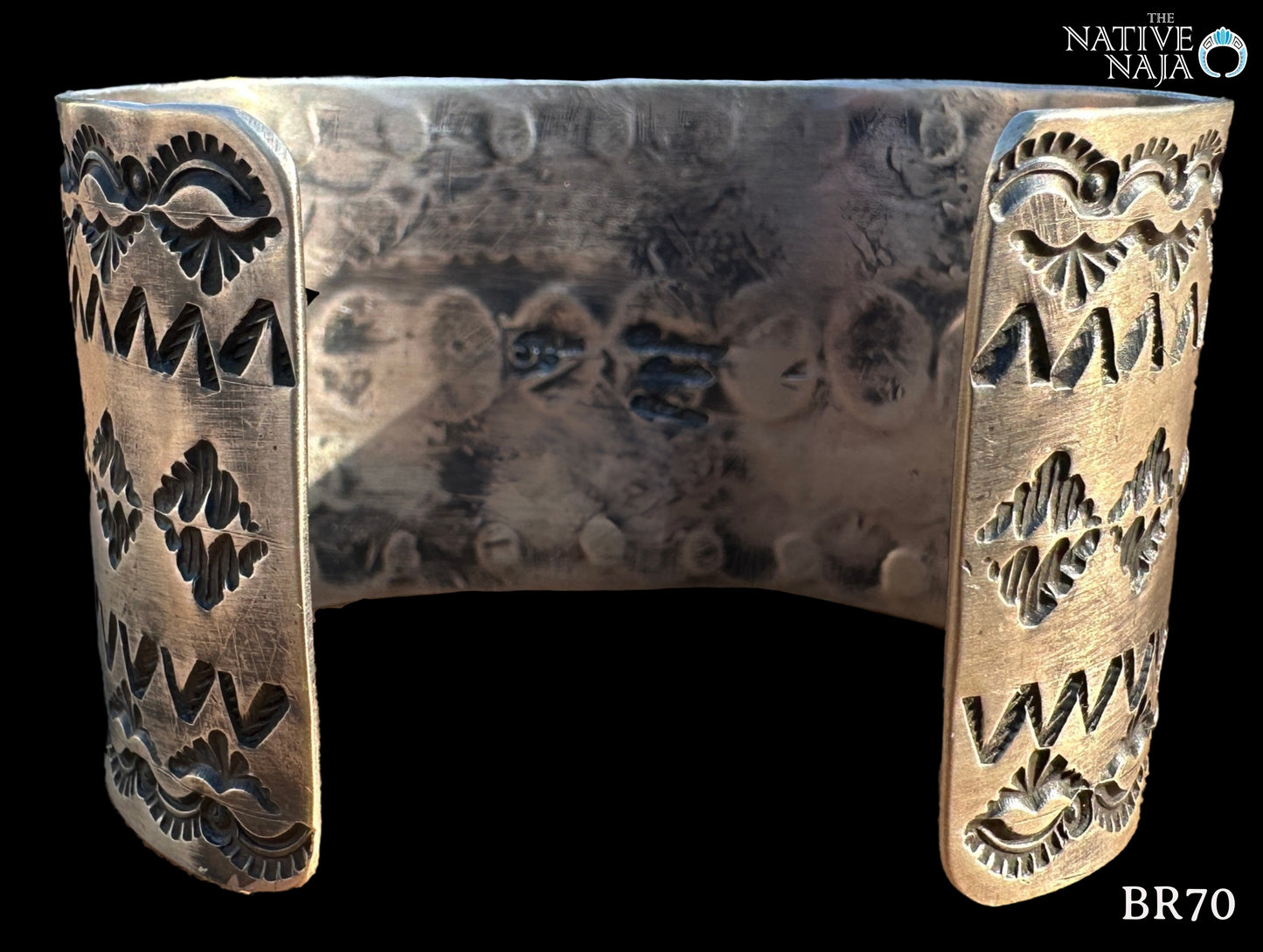 Navajo Chimney Butte LRG 3 Stone Kingman Turquoise & Sterling Silver Cuff Bracelet BR70