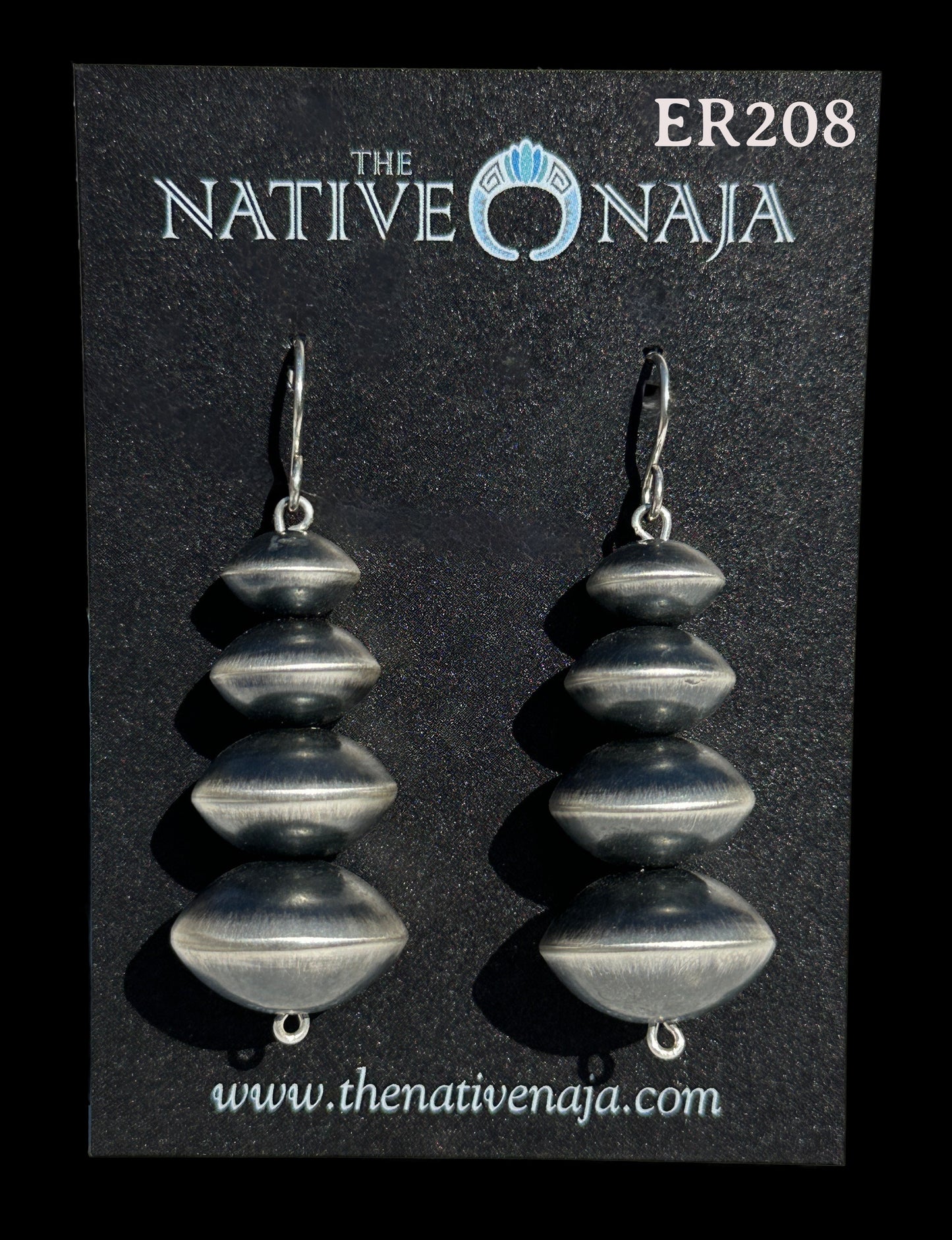 Large Sterling Silver Navajo Pearl Earrings Handmade by Preston Haley ER208