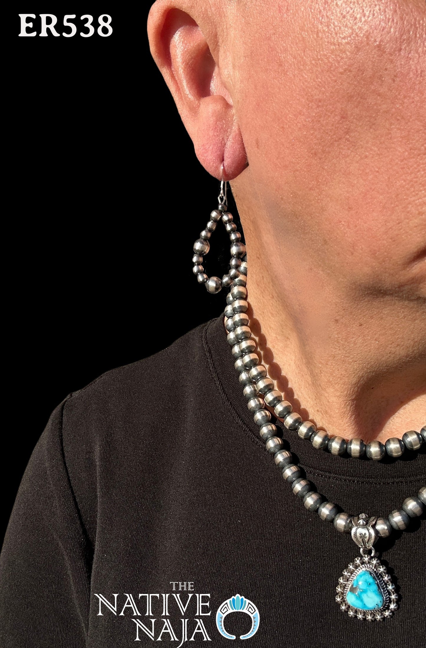 Dainty Sterling Silver Navajo Pearl French Hook Earrings ER538