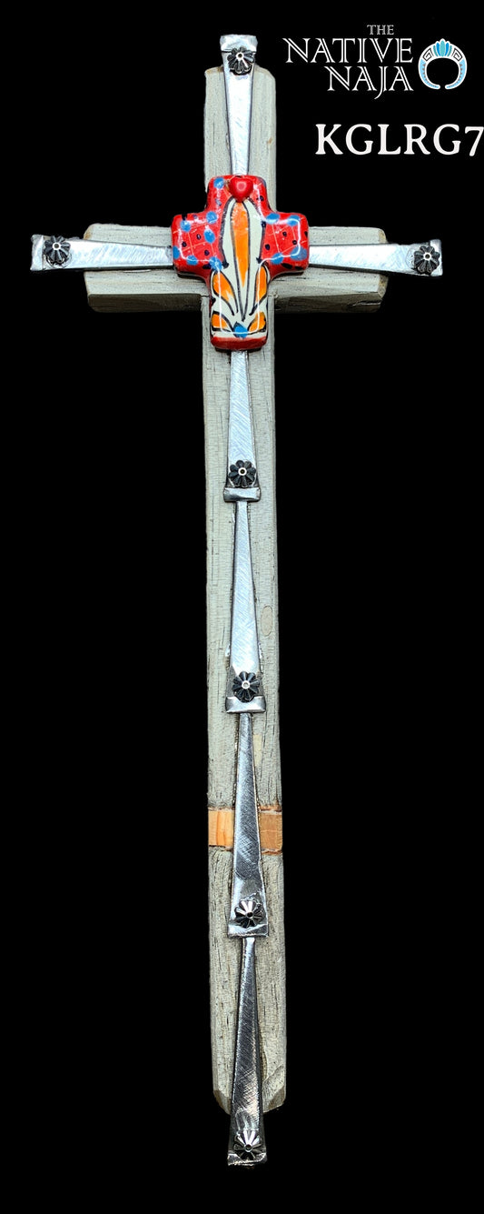 Large Hanging Cross by NM Native American Artist Kenny Gallegos KGLRG7