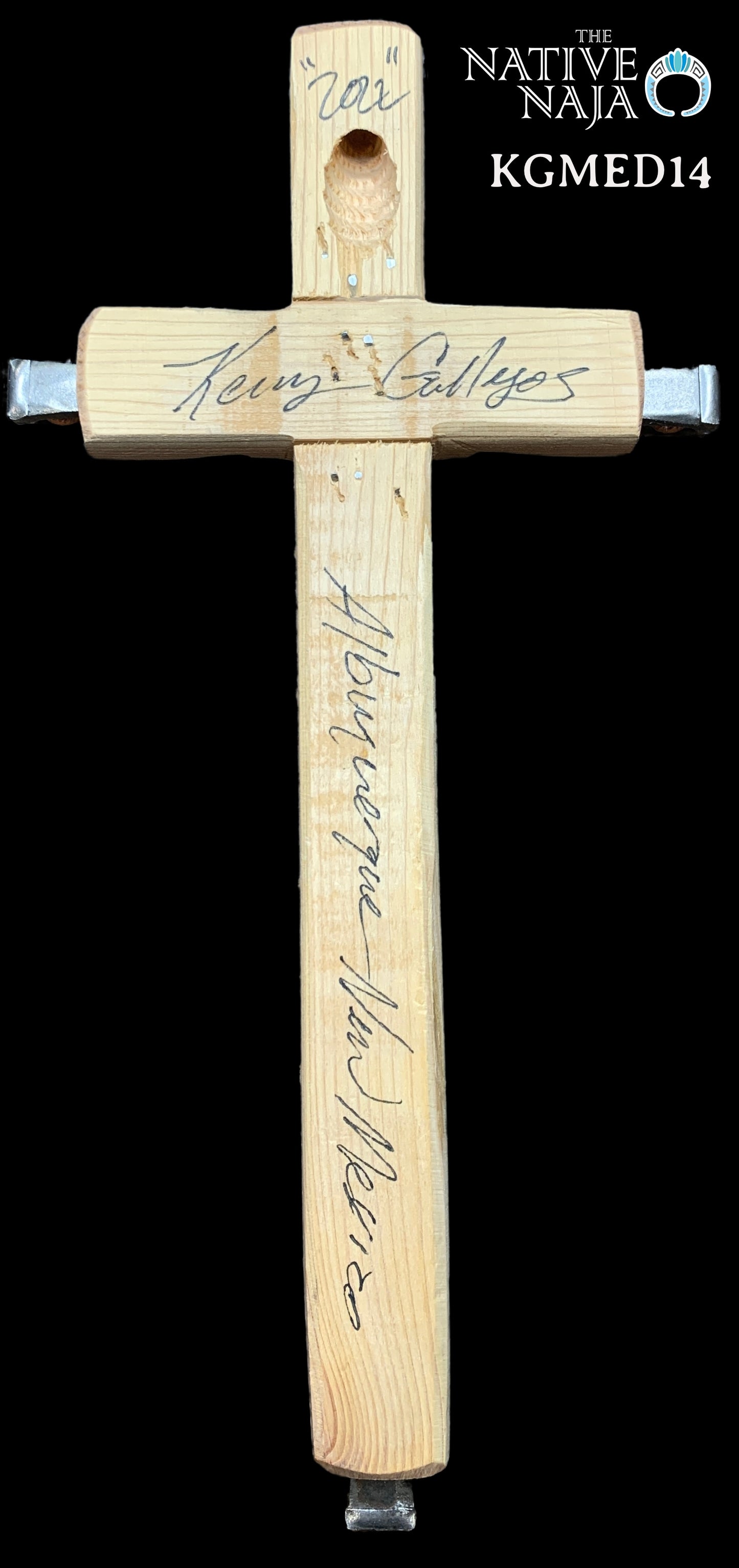 Medium Hanging Cross by NM Native American Artist Kenny Gallegos KGMED14
