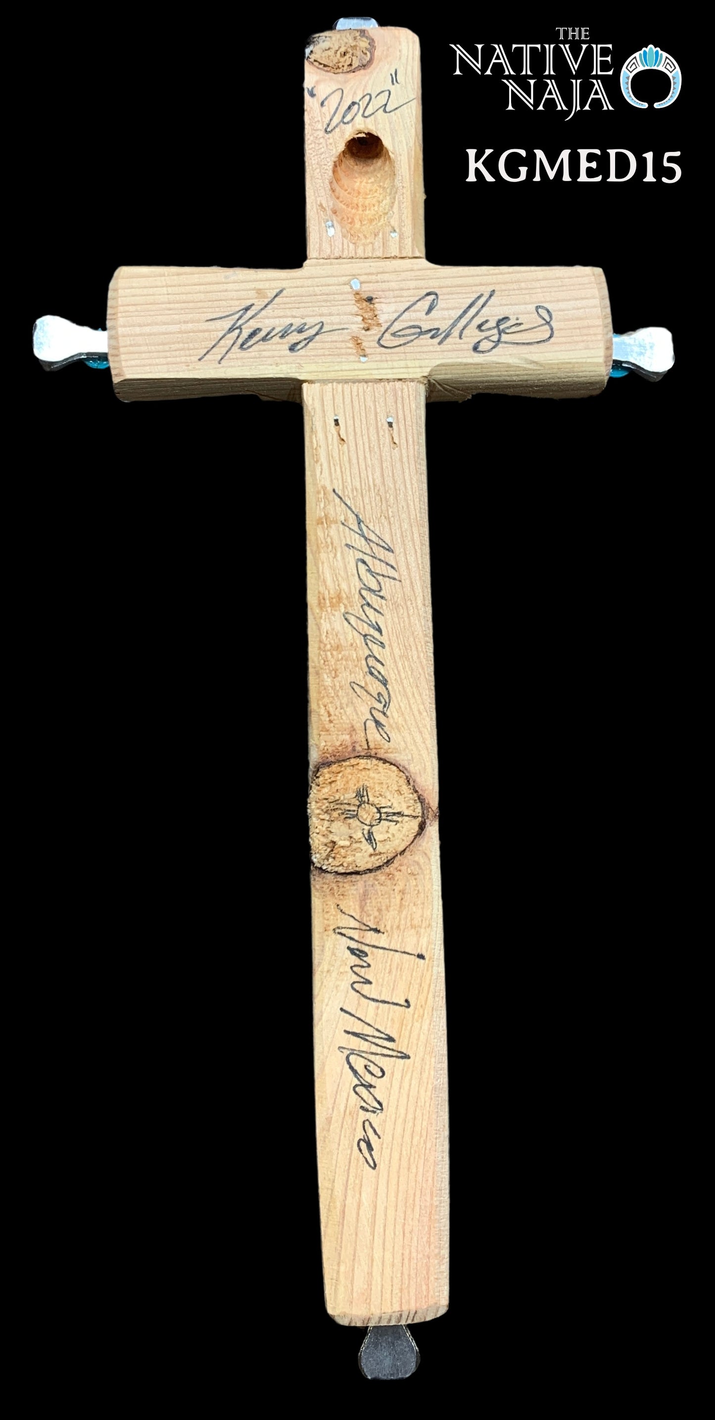 Medium Hanging Cross by NM Native American Artist Kenny Gallegos KGMED15