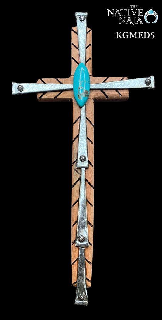 Medium Hanging Cross by NM Native American Artist Kenny Gallegos KGMED5