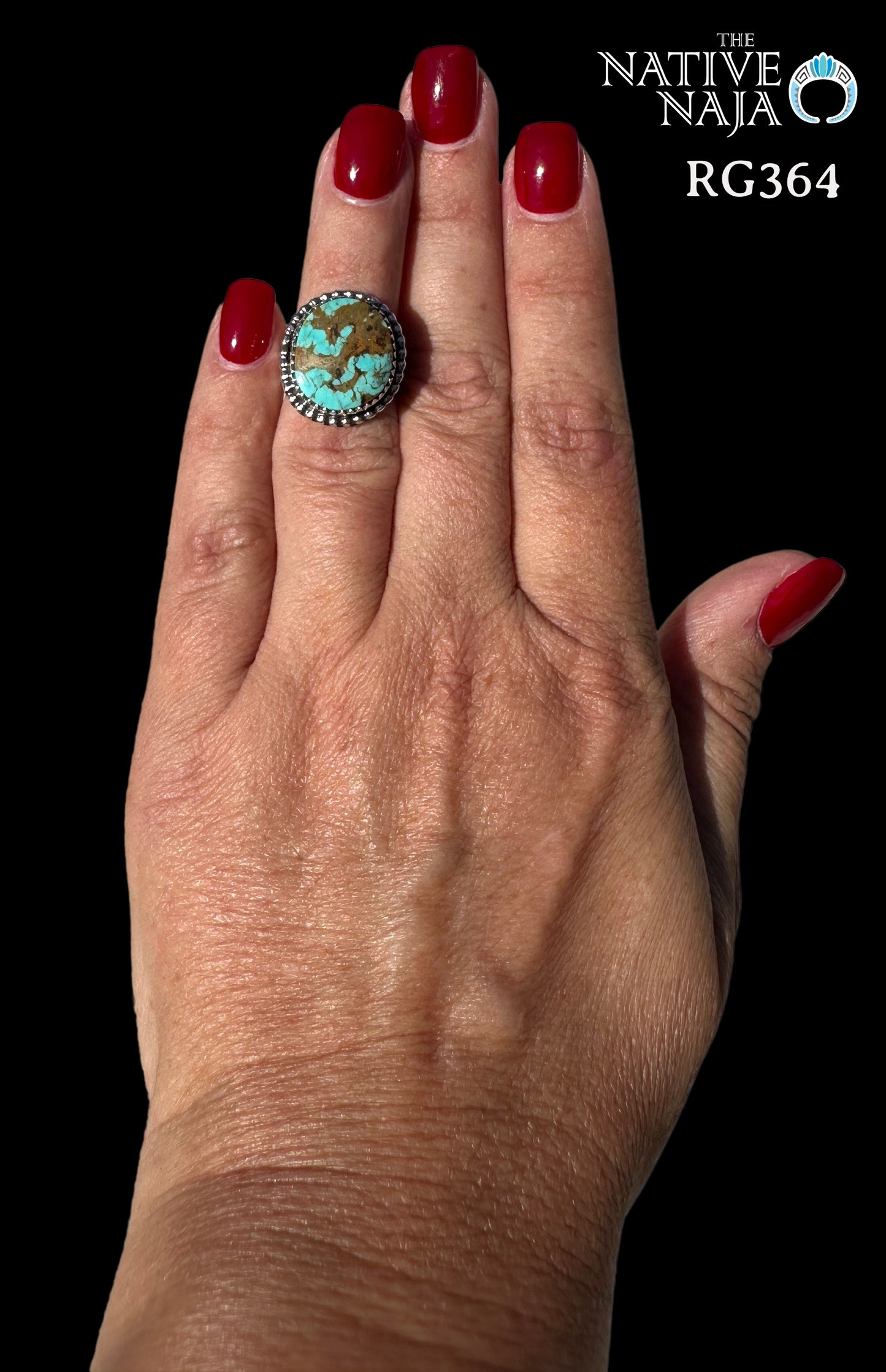 Navajo Artist Rosella Paxton Sterling Silver & Kingman Turquoise Ring SZ 4 1/2 RG364