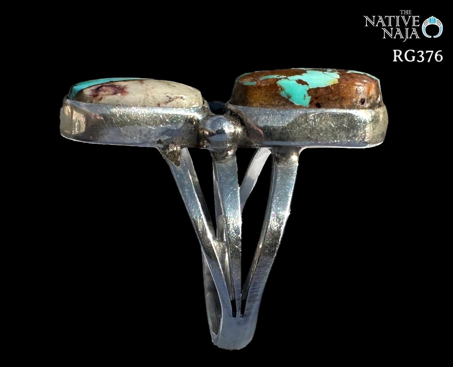Navajo Rosella Paxton Sterling Silver & Royston Turquoise Ring SZ 8 3/4 RG376