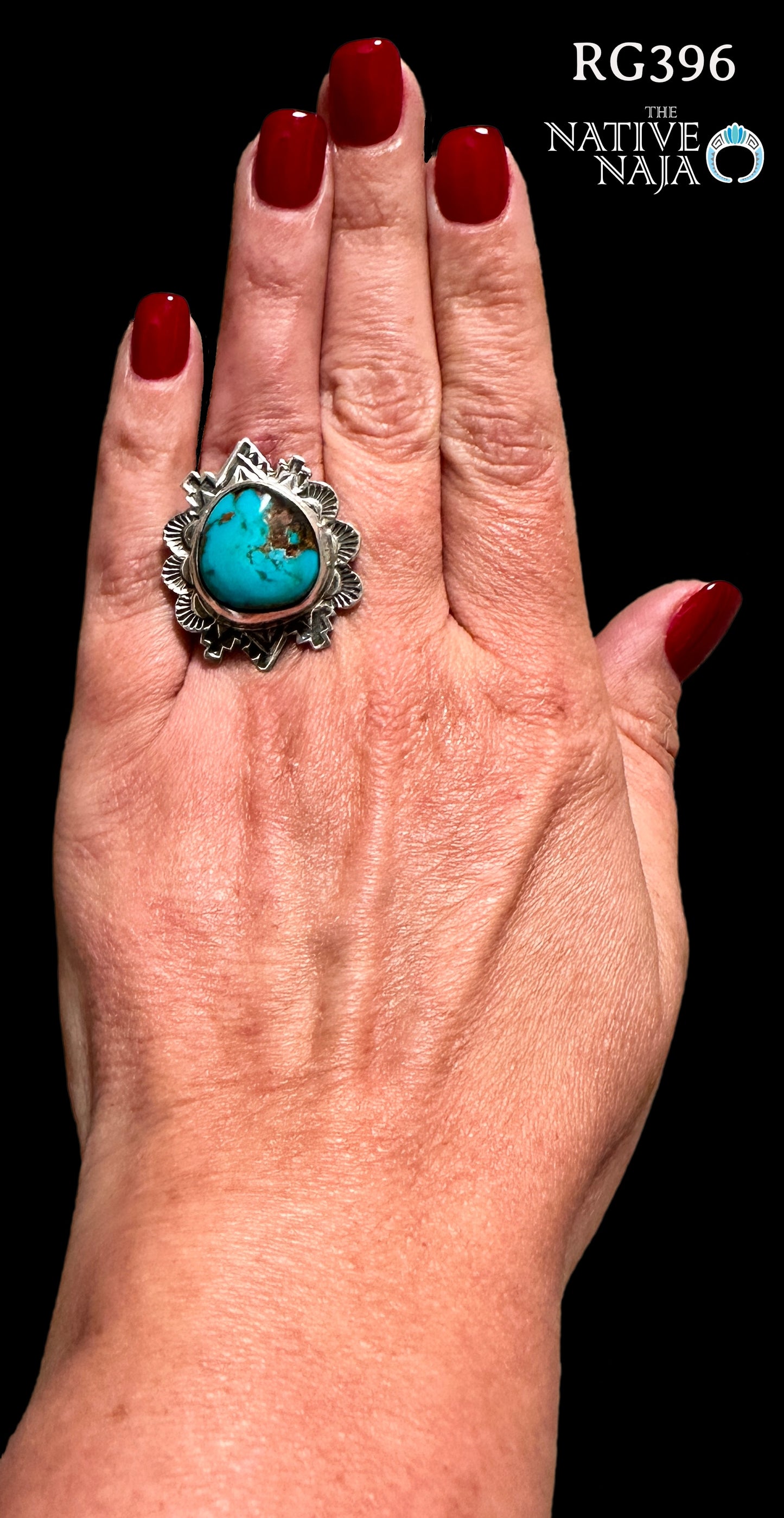 Navajo Jacob Troncosa Sterling Silver Pilot Mountain Turquoise Ring SZ 7 RG396