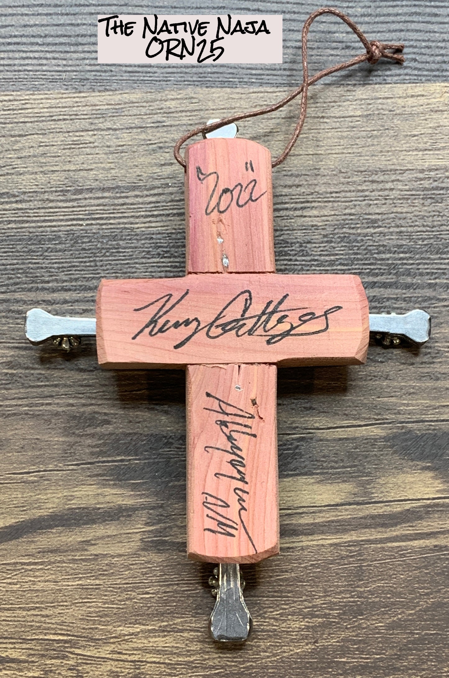 4"X5" Small Hanging Cross Ornament by NM Native American Artist Kenny Gallegos ORN25