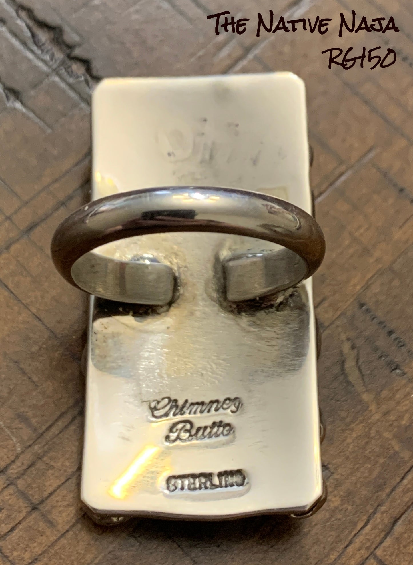 Chimney Butte Genuine Turquoise & Silver Cross & Dot Ring Size 7 1/2 RG150