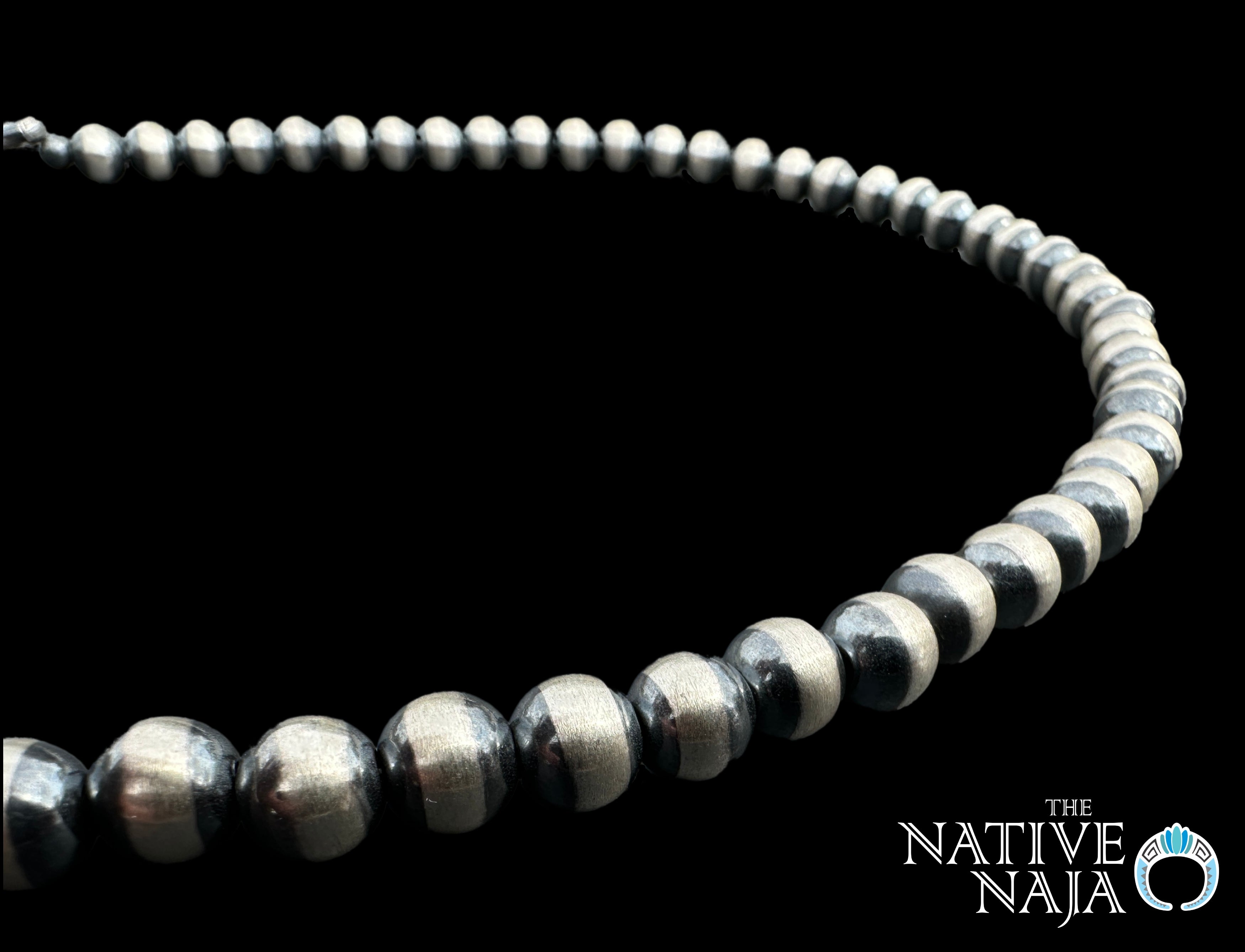 Navajo Jacob Troncosa Hand Strung 7mm Sterling Silver Navajo Pearl 20" Necklace NK173