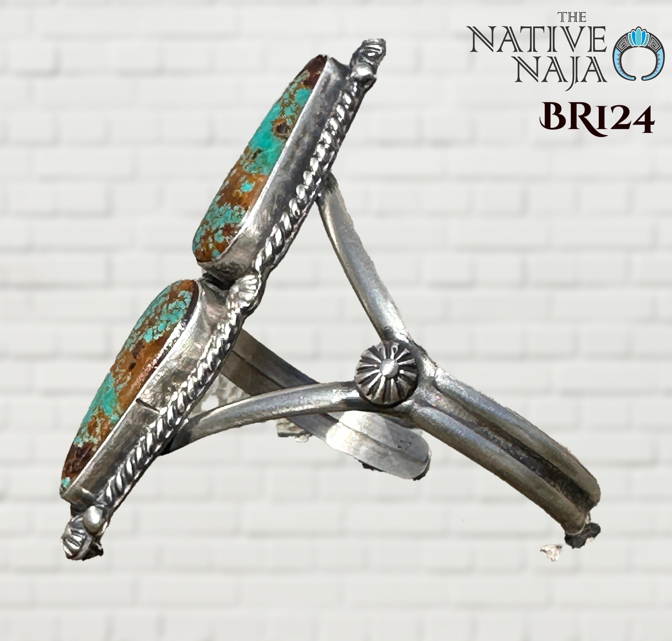Navajo Robert Shakey Sterling Silver & Mine #8 Turquoise Cuff Bracelet BR124