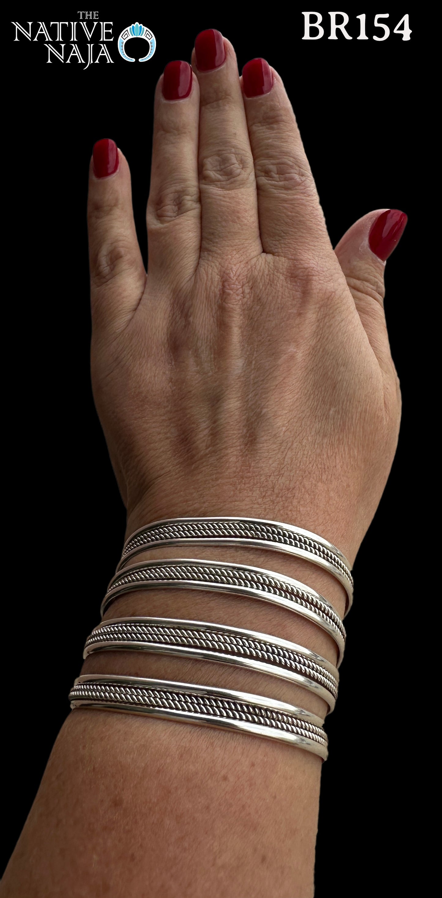 Navajo Carol Tsosie Handmade Dainy Sterling Silver Rope Cuff Bracelet BR154