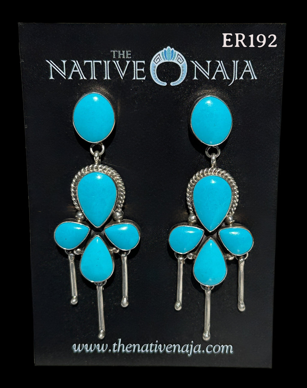 Sunwest Sterling Silver Sonoran Beauty Turquoise Chandelier Post Earrings ER192