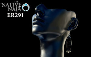 Navajo Avery Norton Channel Set Black Onyx & Sterling Silver French Hook Earrings ER291