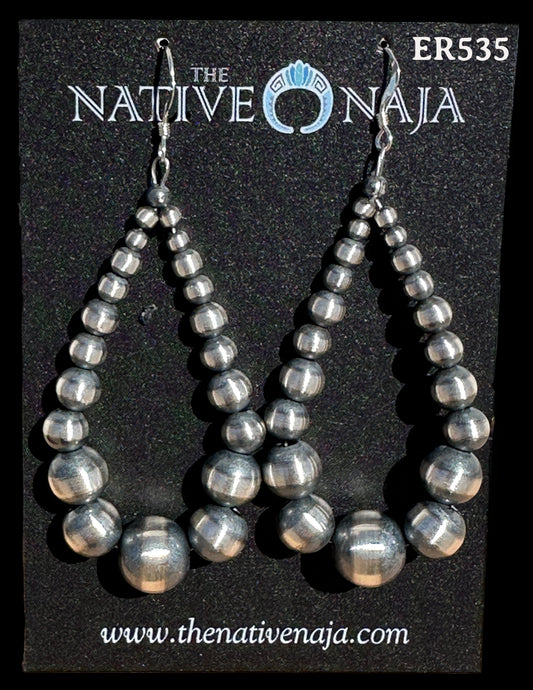 Sterling Silver Navajo Pearl French Hook Earrings ER535