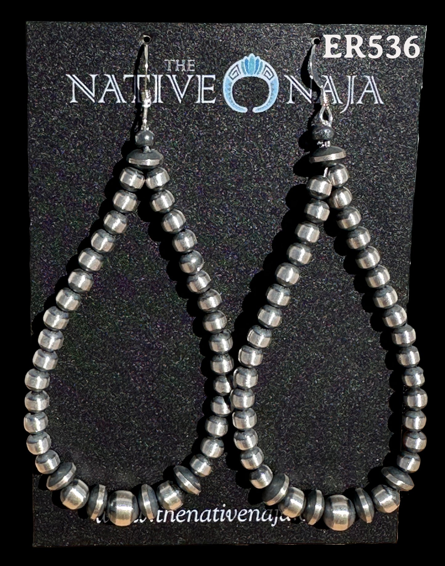 Large Sterling Silver Navajo Pearl French Hook Earrings ER536