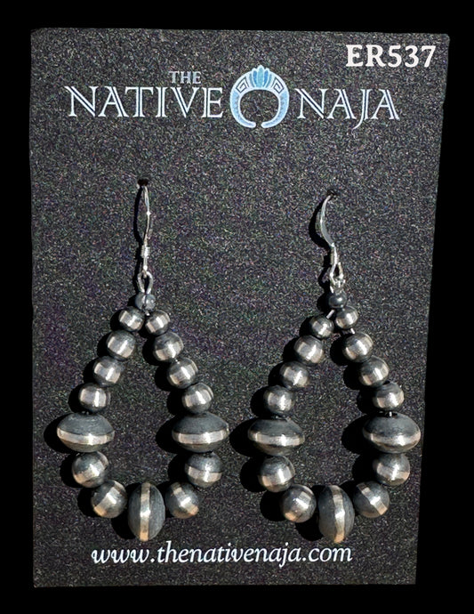 Sterling Silver Navajo Pearl French Hook Earrings ER537