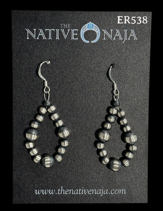 Dainty Sterling Silver Navajo Pearl French Hook Earrings ER538