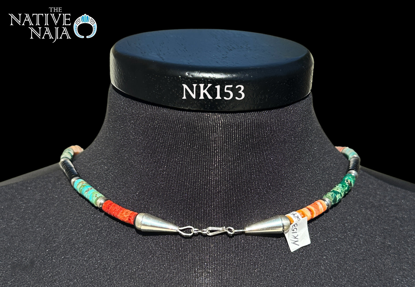 Navajo Artist Fred Archuleta Sterling Silver Multi Stone Heishi Beads & Navajo Pearls 24 1/2" Necklace NK153