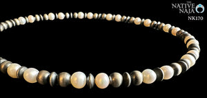 Amazing Navajo Hand Strung Sterling Silver Navajo Pearls & Freshwater Pearls 18" Necklace NK170