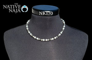 Amazing Navajo Hand Strung Sterling Silver Navajo Pearls & Freshwater Pearls 18" Necklace NK170