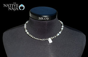 Amazing Navajo Hand Strung Sterling Silver Navajo Pearls & Freshwater Pearls 18" Necklace NK170