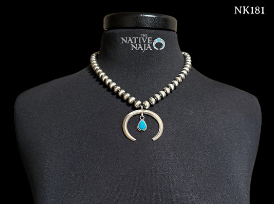 Navajo Handmade Navajo Pearl & Naja Pendant Necklace NK181