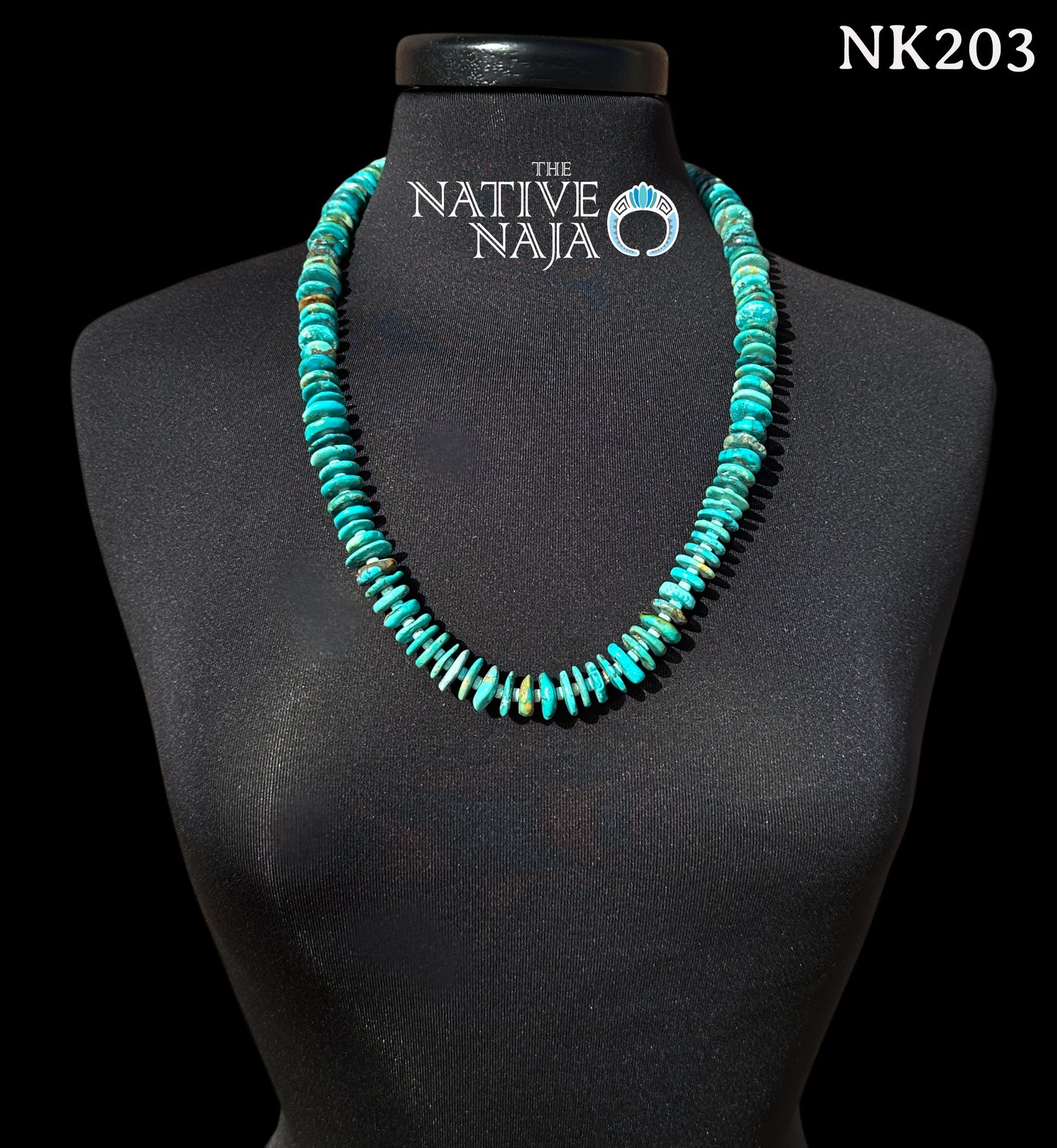 Stunning Chimney Butte Hand Strung 14-16mm Disc Turquoise 27" Necklace NK203