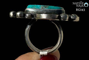 Chimney Butte Silver & Campitos Turquoise Stunning Statement Ring Size 7 RG143