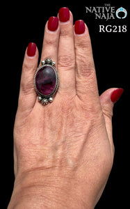 Stunning Navajo Larry Yazzie Sterling Silver & Purple Spiny Oyster Ring Size 7 3/4 RG218