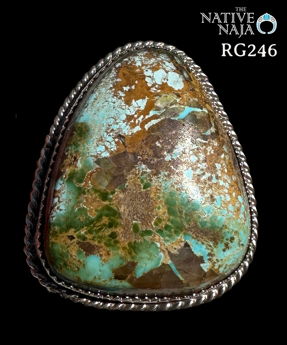 Large Navajo Benny Benally Sterling Silver & Royston Turquoise Ring SZ 10 1/4 RG246