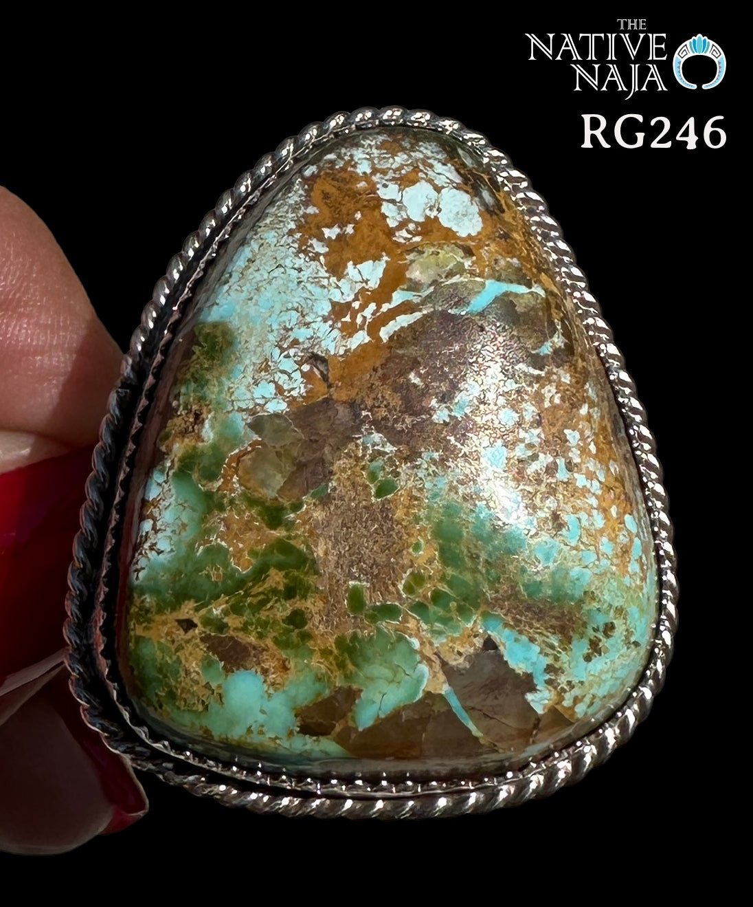 Large Navajo Benny Benally Sterling Silver & Royston Turquoise Ring SZ 10 1/4 RG246