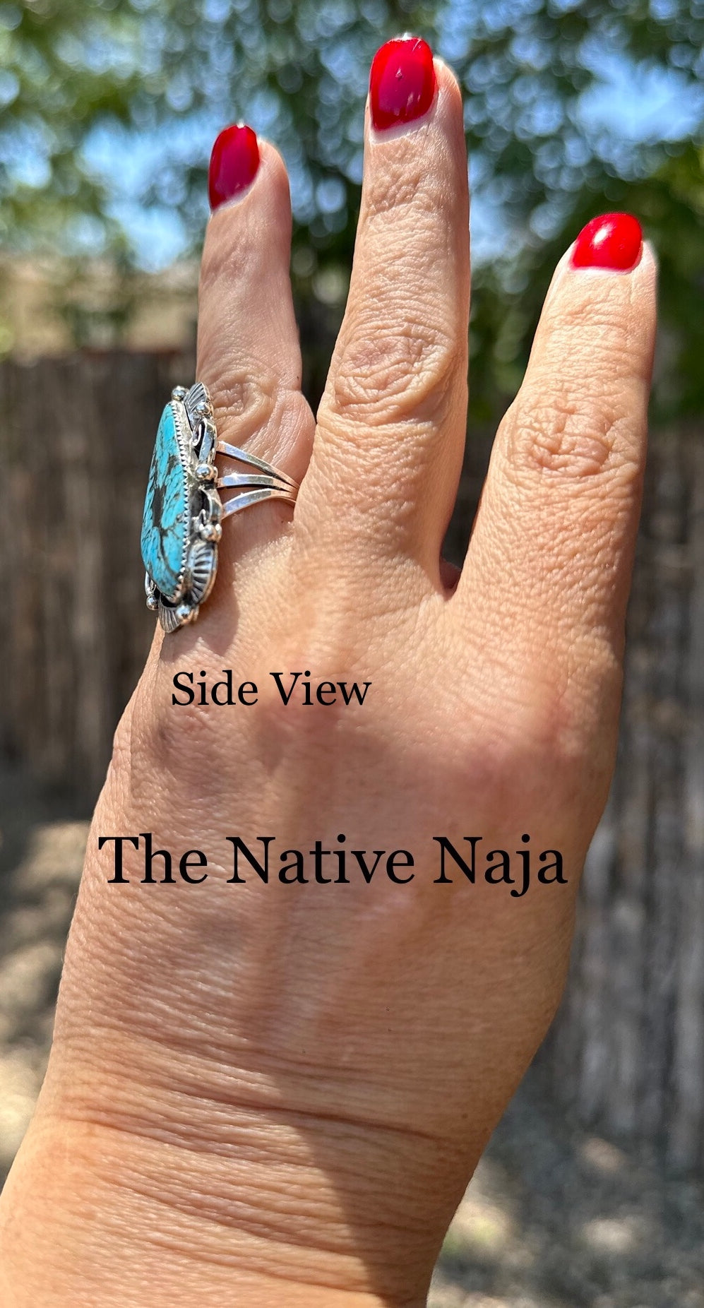 Navajo Larry Castillo Sterling Silver & Kingman Turquoise Ring Size 7 RG263