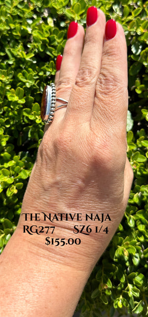 Navajo Mary Ann Spencer Sterling Silver & Spiny Oyster Ring Size 6 1/4 RG277