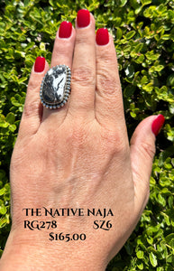 Navajo Mary Ann Spencer Sterling Silver & White Buffalo Ring Size 6 RG278