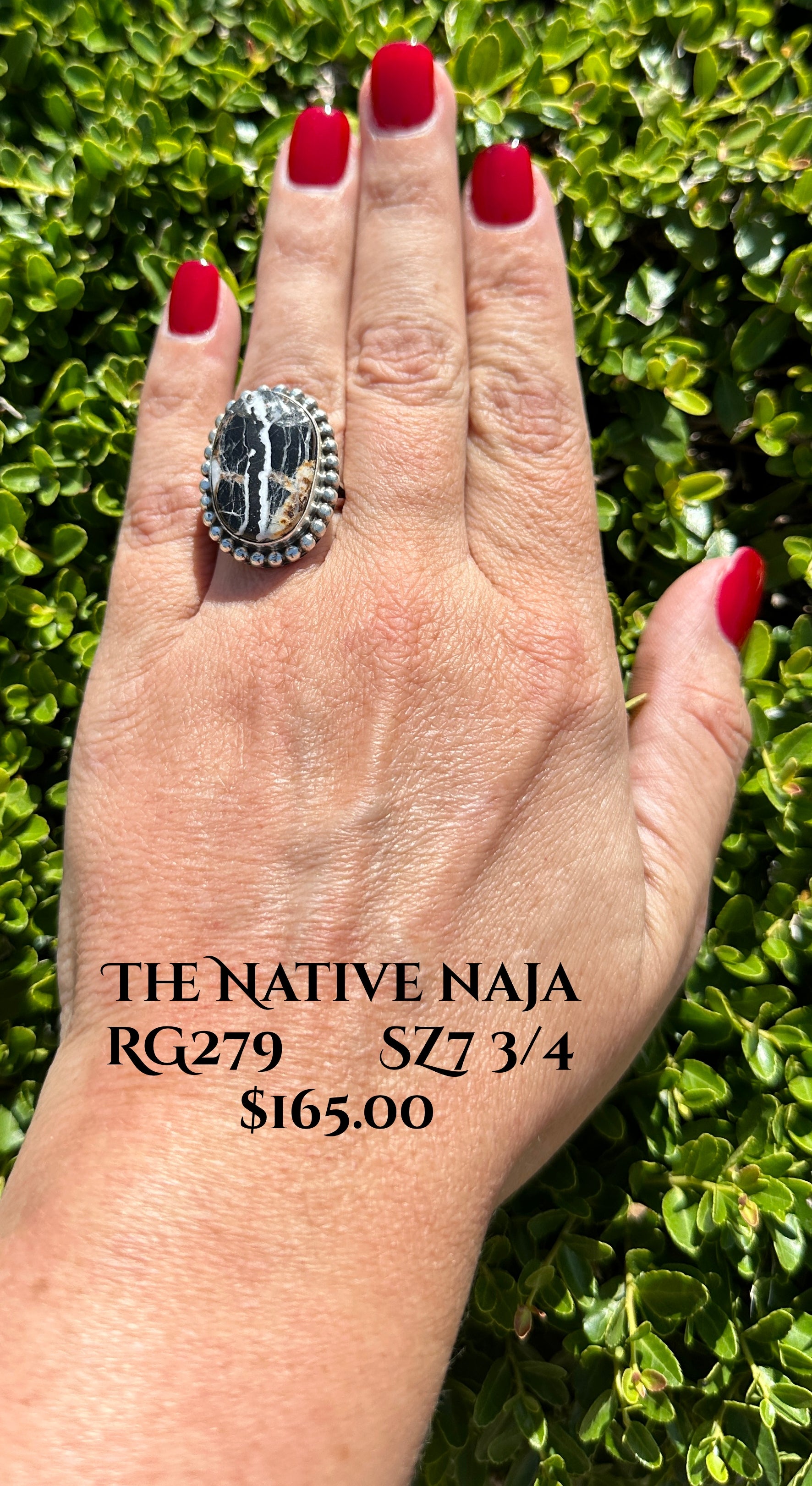 Navajo Mary Ann Spencer Sterling Silver & White Buffalo Ring Size 7 3/4 RG279