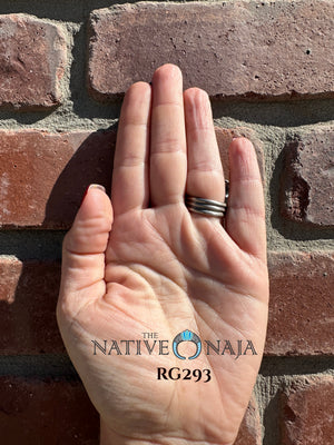 Navajo Artist Tim Yazzie Sterling Silver & Kingman Turquoise Butterfly Ring SZ 7 1/2 RG293