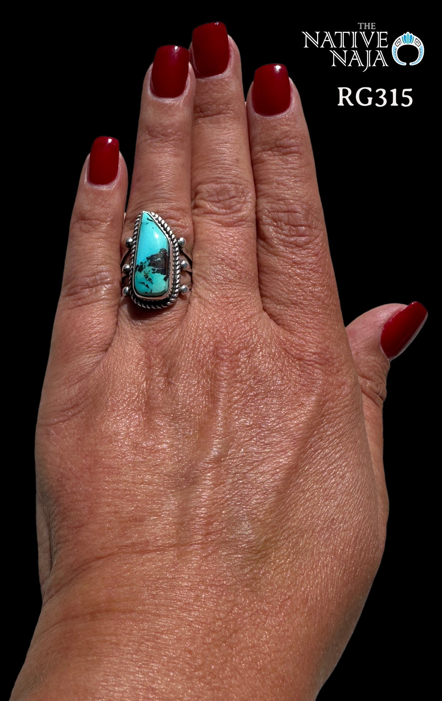 Navajo Rosella Paxton Sterling Silver & Rare Candelaria Turquoise Ring Size 7 RG315