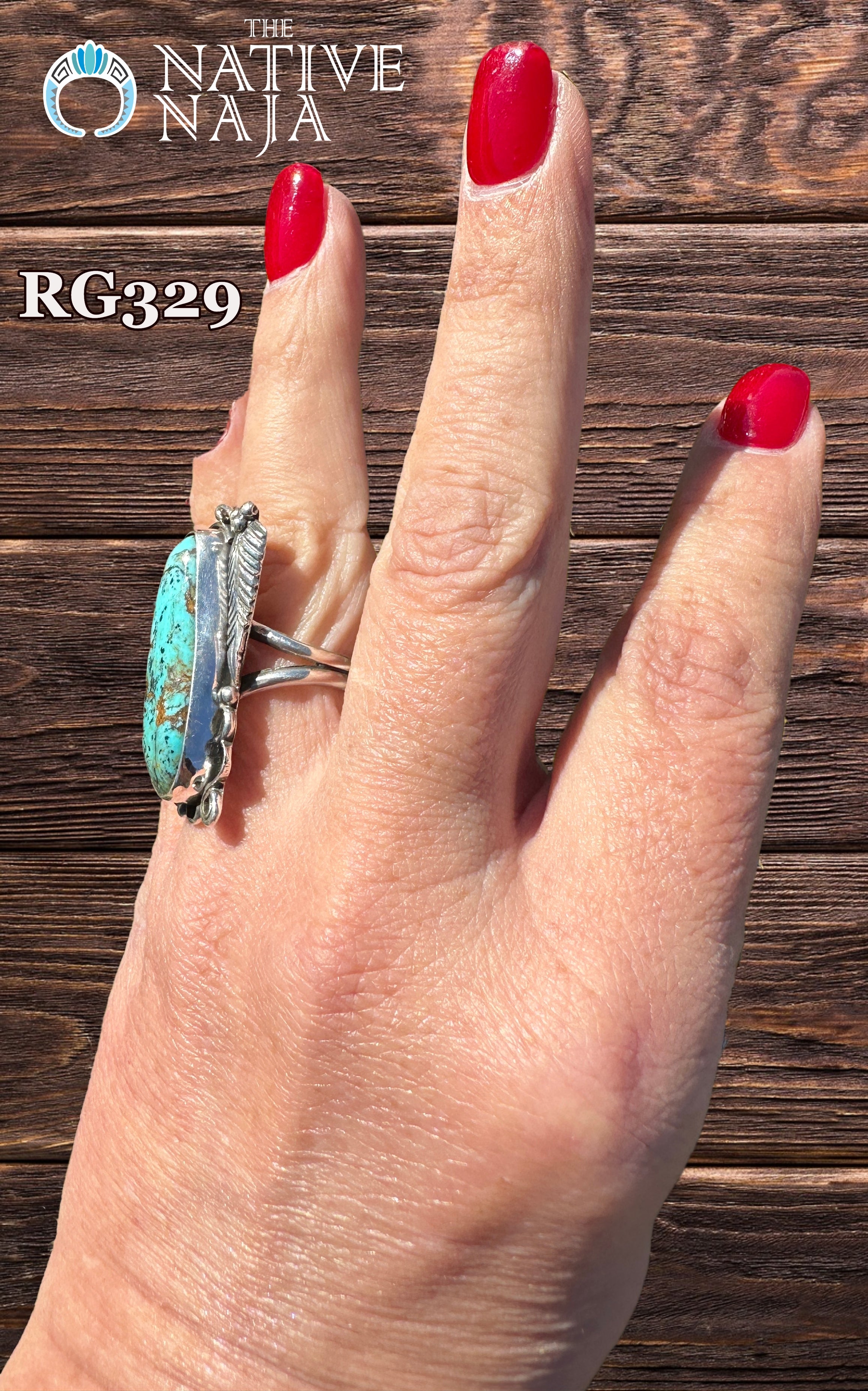 Navajo Artist Juan Guerro Sterling Silver & Kingman Turquoise Ring Size 7 1/2 RG329