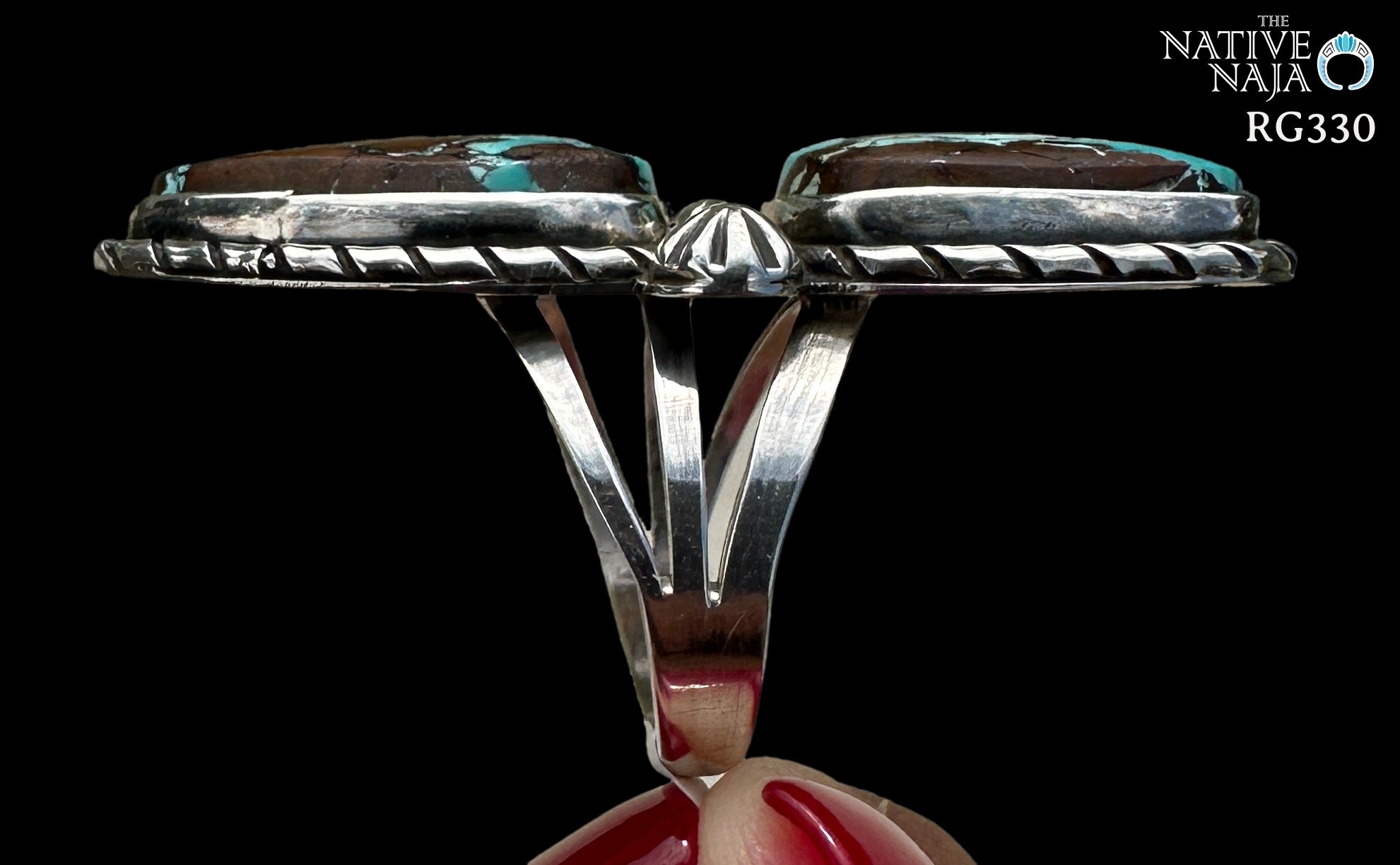 Navajo Artist Rosella Paxton Sterling Silver & Candelaria Turquoise Ring Size 7 1/2 RG330