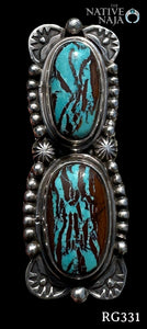 Navajo Artist Rosella Paxton Sterling Silver & Candelaria Turquoise Ring Size 8 1/2 RG331