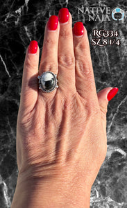 Navajo Artist Robinson Martinez Sterling Silver & White Buffalo Ring Size 8 1/4 RG334