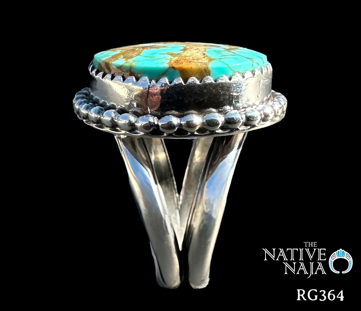 Navajo Artist Rosella Paxton Sterling Silver & Kingman Turquoise Ring SZ 4 1/2 RG364