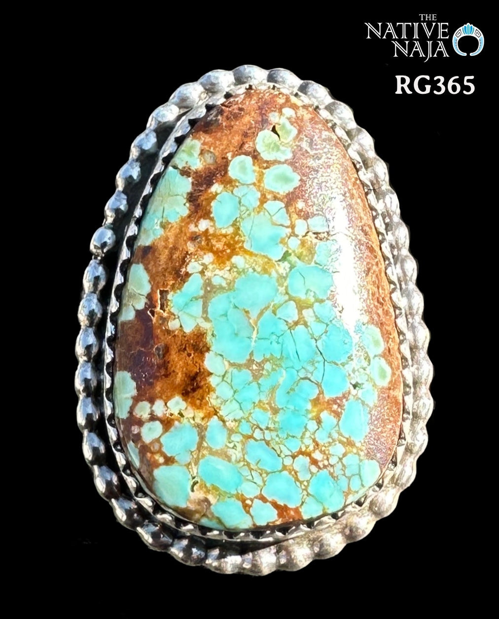 Navajo Artist Rosella Paxton Sterling Silver & Kingman Turquoise Ring SZ 5 1/2 RG365