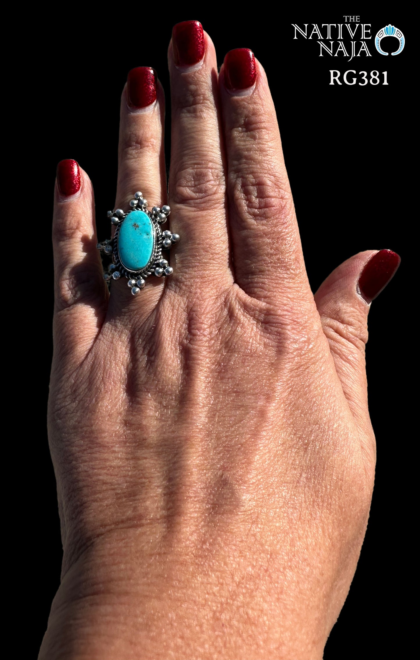 Navajo Rosella Paxton Sterling Silver & Lone Mountain Turquoise Ring SZ 6 3/4 RG381