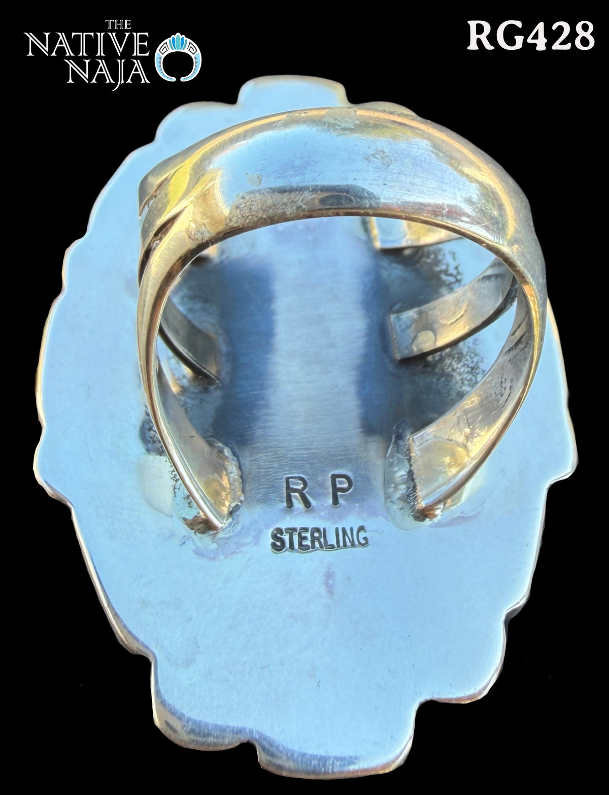 Navajo Rosella Paxton Sterling Silver Sonoran & Candelaria Turquoise Ring SZ 8 RG428